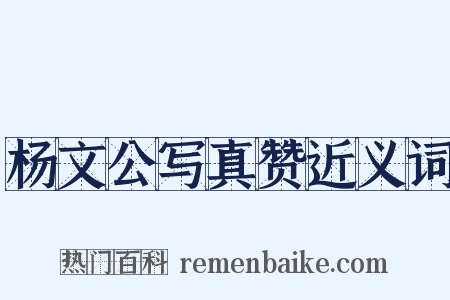 杨文公写真赞近义词是什么意思的图片